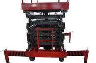 Working Height 14m Mobile Scissor Lift Manual Pushing With Rain Proof Control Cabinet